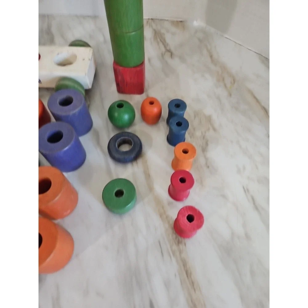 Vtg Lot Of Wooden & holgate  Building Blocks Different Sizes & Shapes 38 Pcs